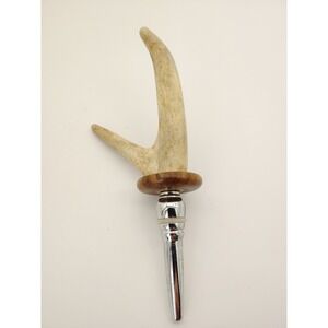 Deer Antler Wine Stopper Natural Tan Excellent Rustic Lodge Barware Hunter Gift